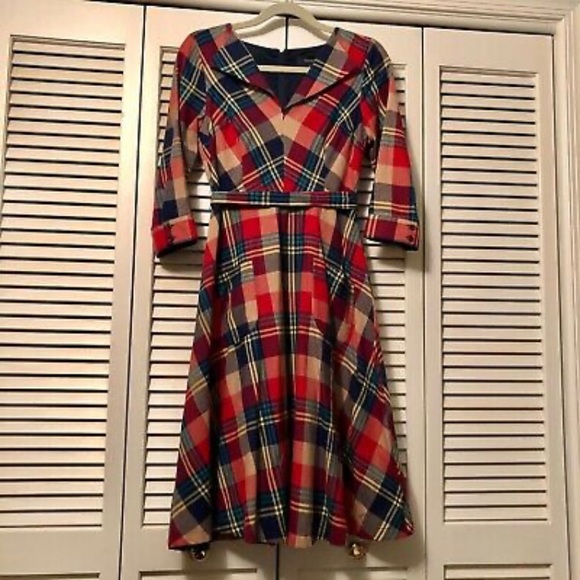 Modcloth Dresses & Skirts - MODCLOTH Multicolor Plaid Vintage Midi Dress